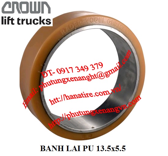 banh lai pu xe nang dien crown 13.5x5.5