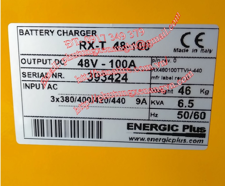 Sạc Ắc Quy Xe Nâng RX-T 48V100A - Made In Italy